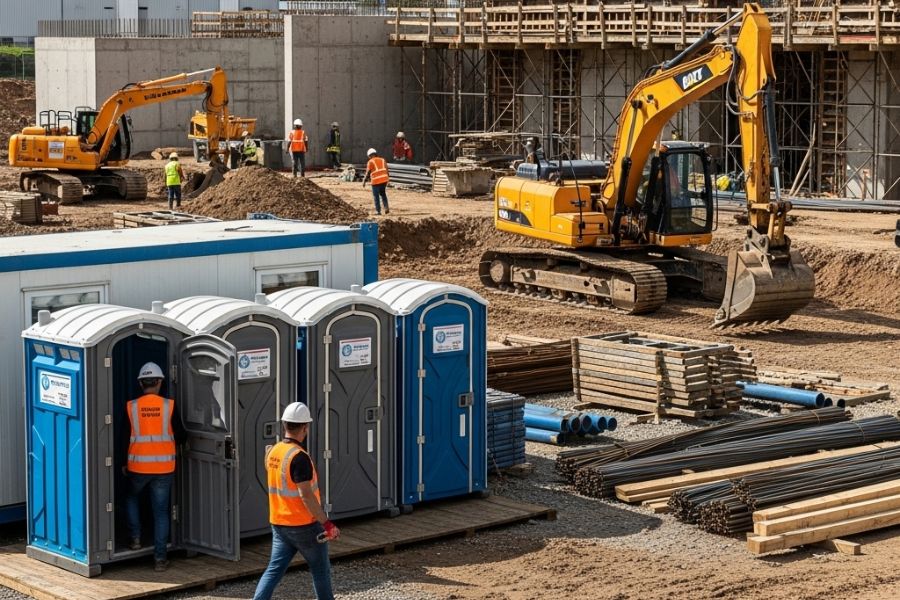 Necessity of Portable Toilets on Construction Sites-min