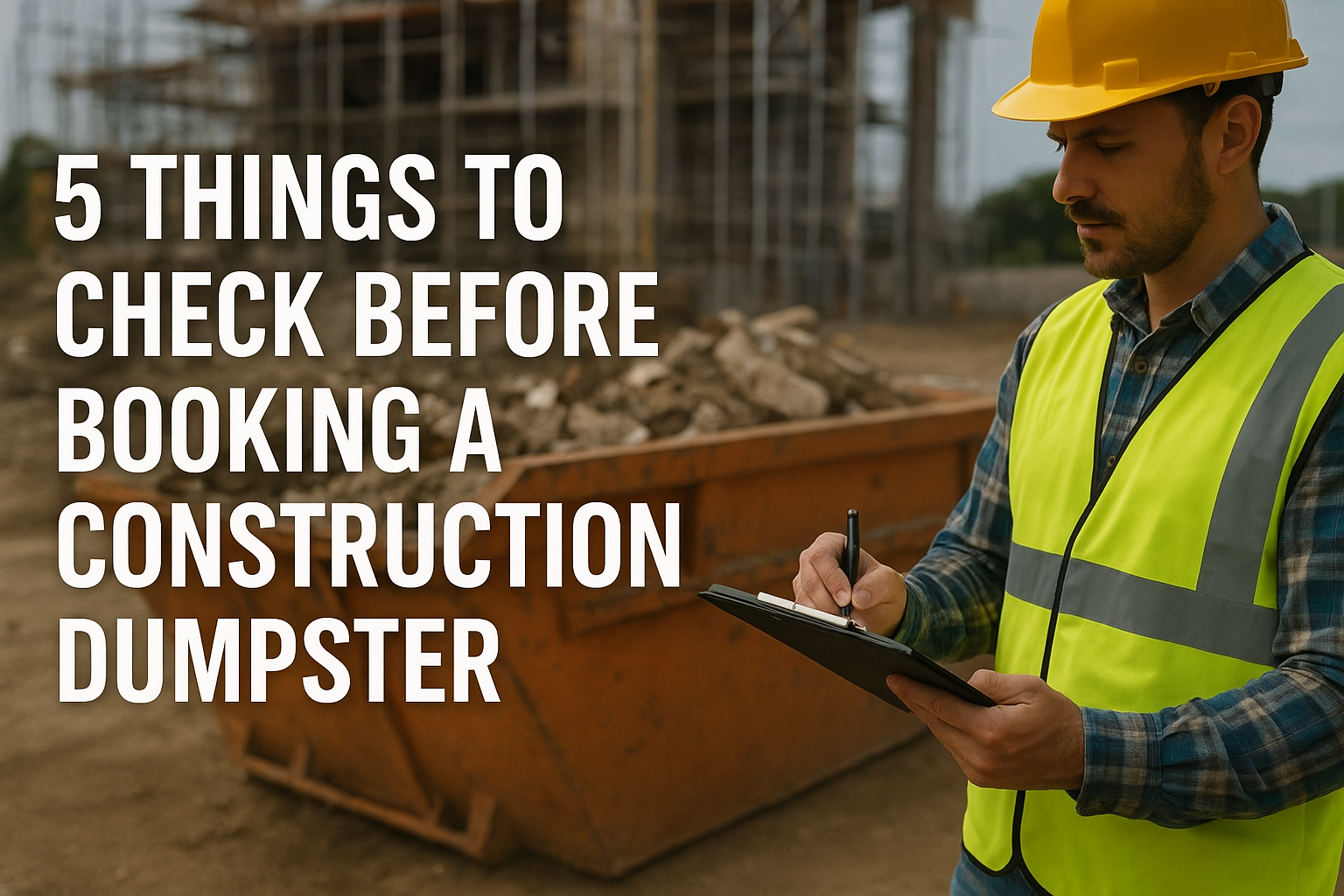 5 Things to Check Before Booking a Construction Dumpster